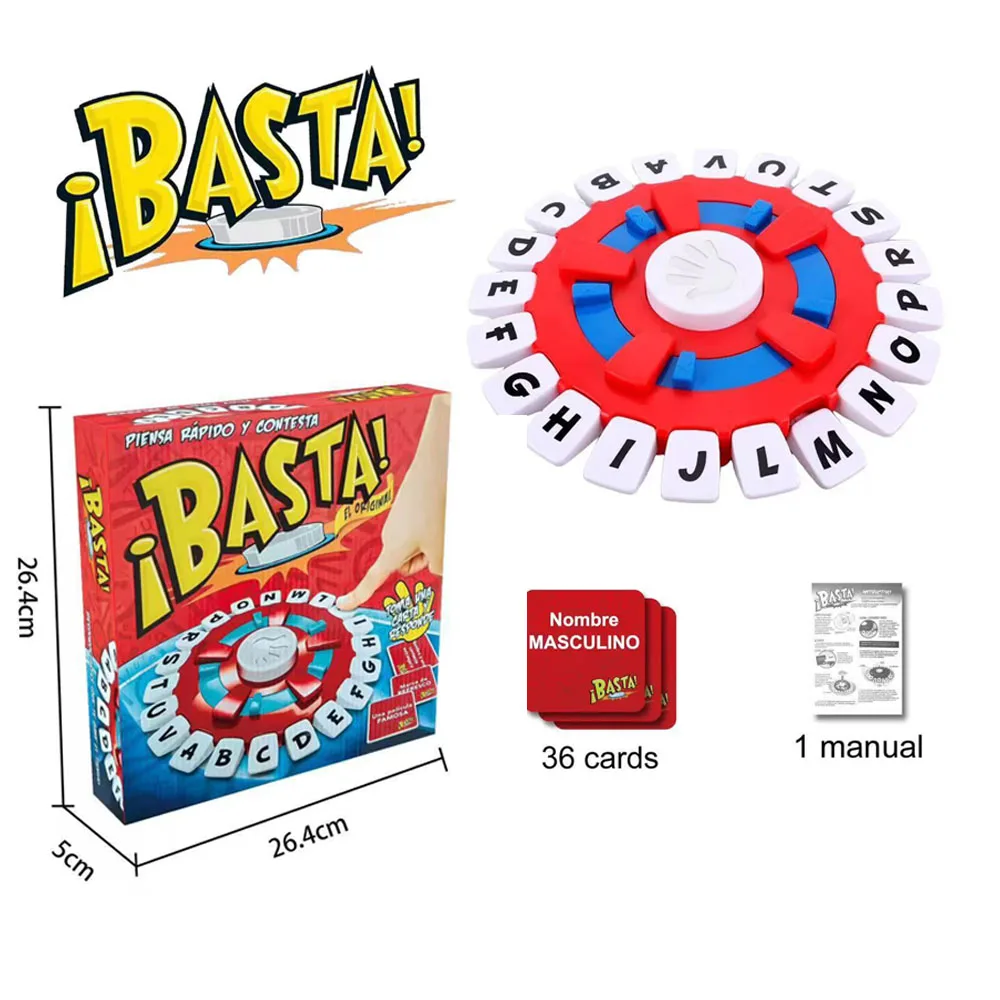 Basta Think Word Game Fast-Paced Family Tapple Board Game The Quick Thinking Letter Pressing Puzzle Game For Adults Spanish Game