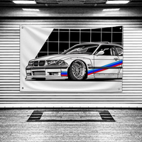 Flag to Hang Flags for Rooms Banner for Bedrooms Garage Decoration Tapestry Cool Car German Style Gt Funny Flag on the Wall Home