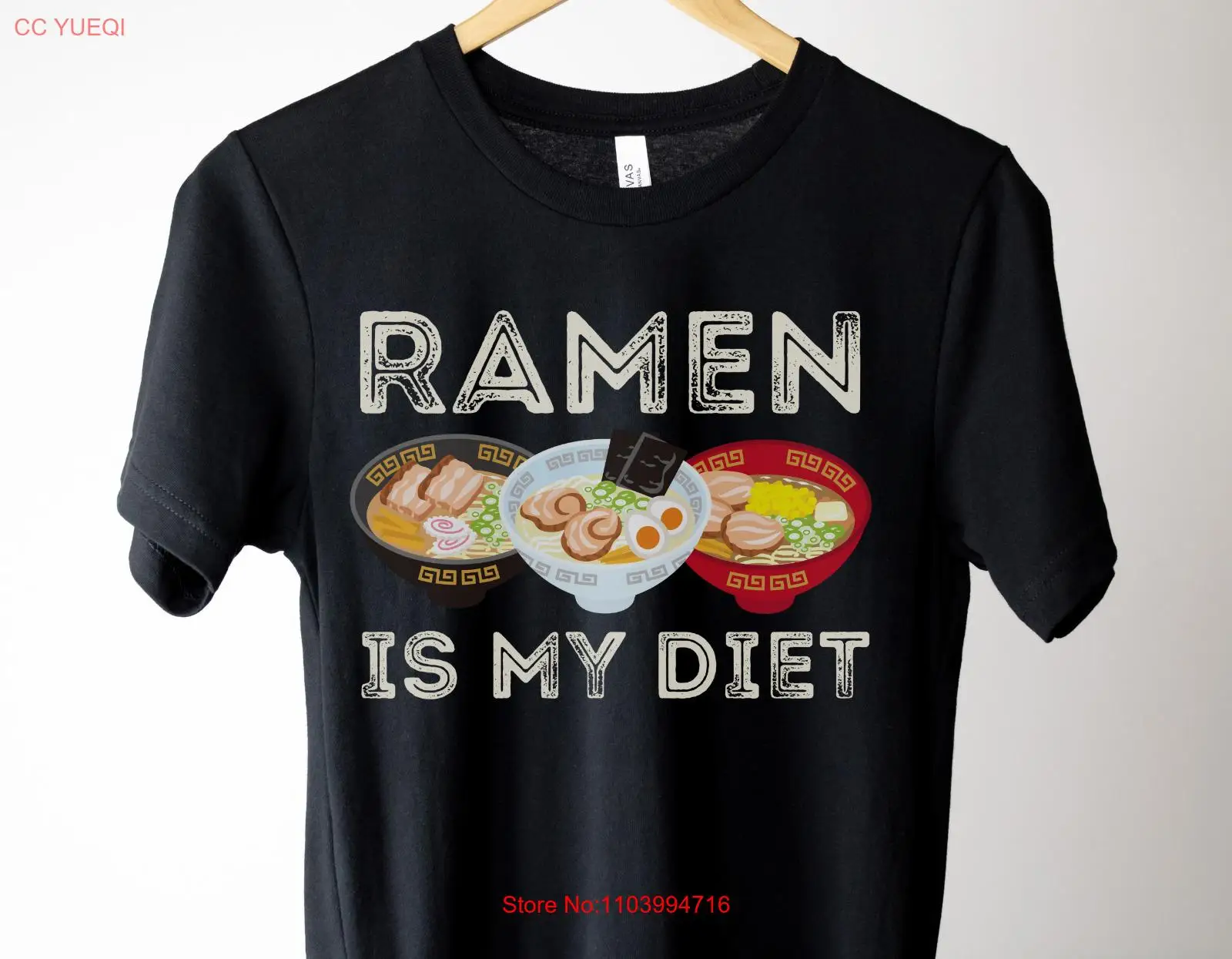 RAMEN IS MY DIET T-Shirt Funny Ramen Noodles Tee Shirt Design by TanoshiStudio