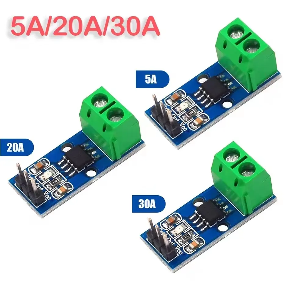 ACS724 High-Precision Current Sensor Board with 5A/20A/30A Range for Power Monitoring and Electronics