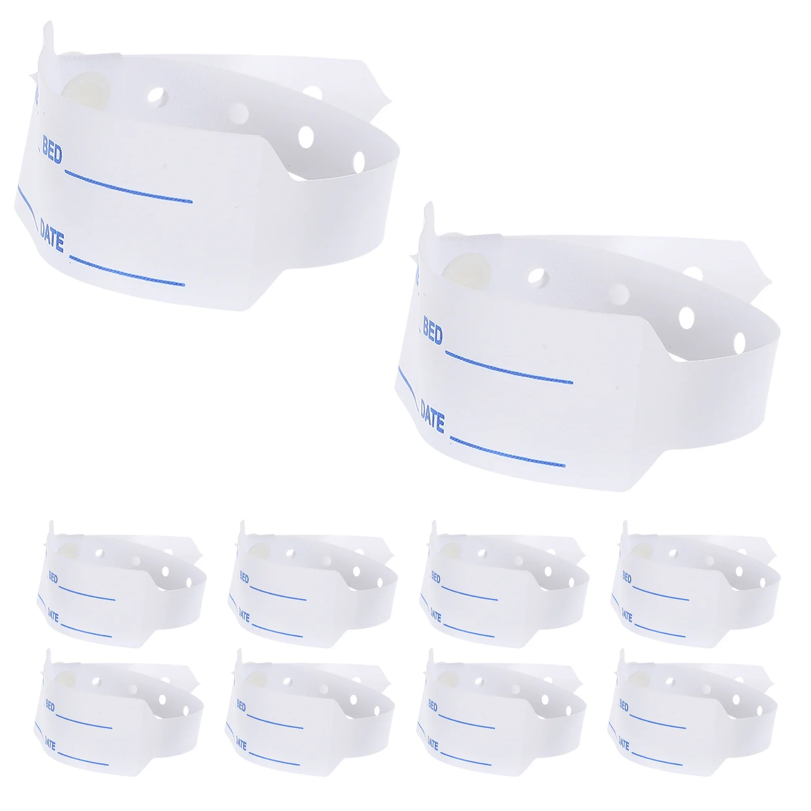 100 Uds pulseras de identificación de pacientes hospitalares pulseras de identificación médica bandas cómodas ajustables impermeables para adultos