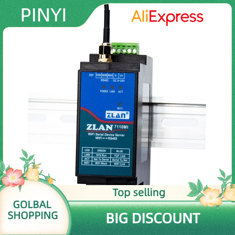 ZLAN7110MI  MQTT industrial RS232/485/422 to Wifi converter modbus gateway rs485 to wifi serial server