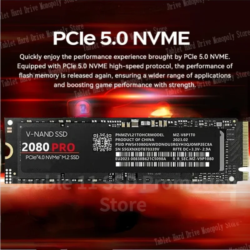 8TB 4TB Ssd Solid State 2080pro Hard Drive 2TB M.2 SSD NVMe PCIE 5.0 Max Read 12400Mb/s Gaming Internal Hard Disk For Pc Laptop