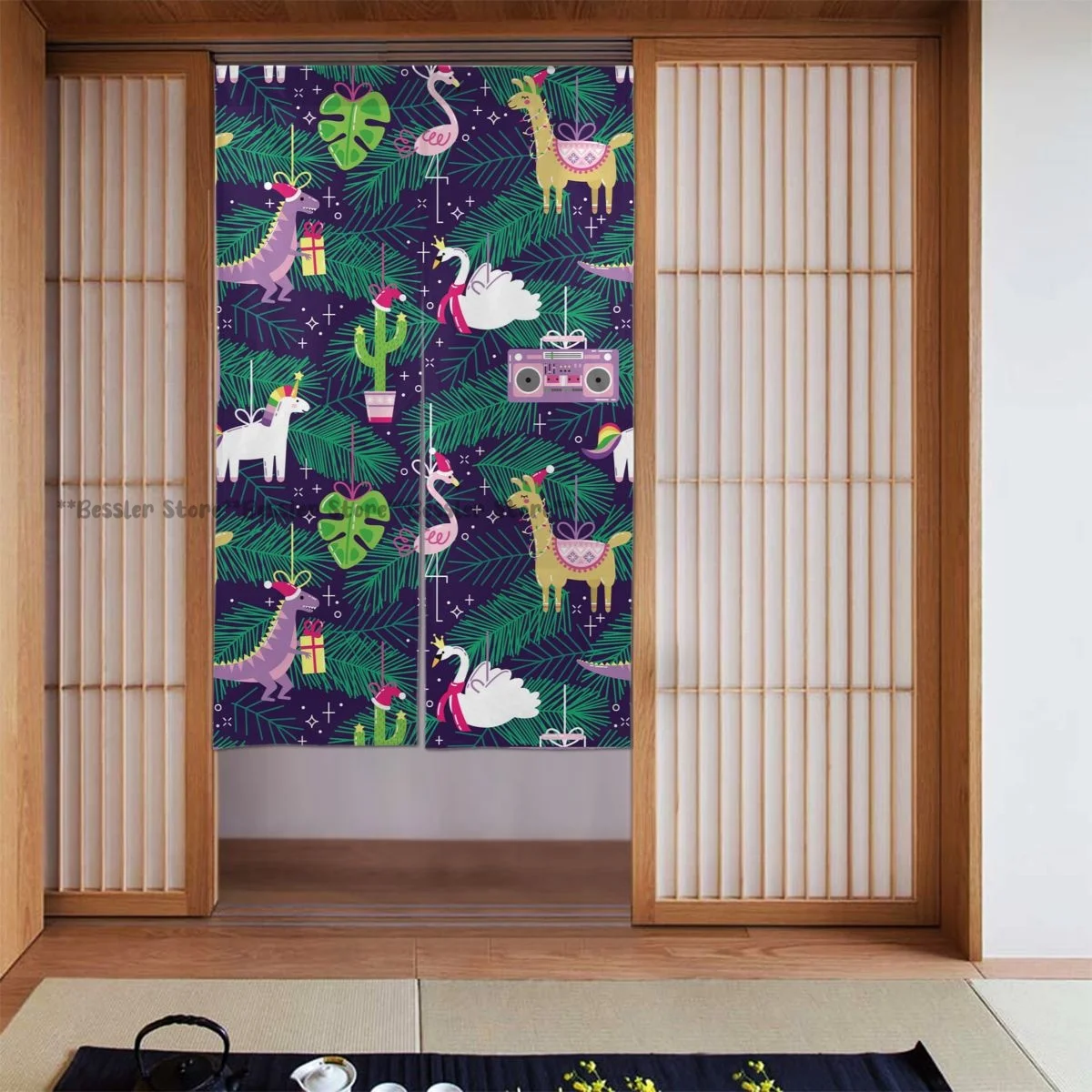 

Door Curtain Room Decoration Funny Christmas Ornaments Hanger Poster Curtains For Bedroom