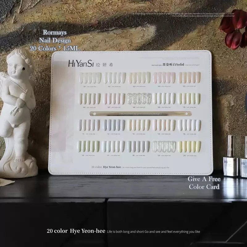 

Pure White Solid Color Gel Polish Rormays 20 Colors Trendy Nail Art UV LED Cured Easy to Apply High Gloss for Salon