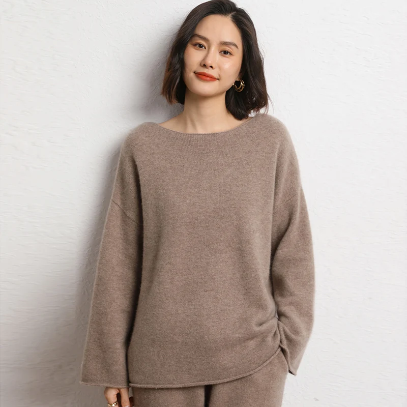 New Fashion Freeshipping 2023 Winter Knitwears Plus Size Women Sweater 100% Pure Cashmere Pullover Loose Women\'s Clothing SWS01