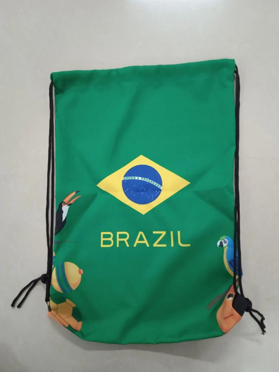 Country Football Soccer Fans String Drawstring Brazil National Flags Bags