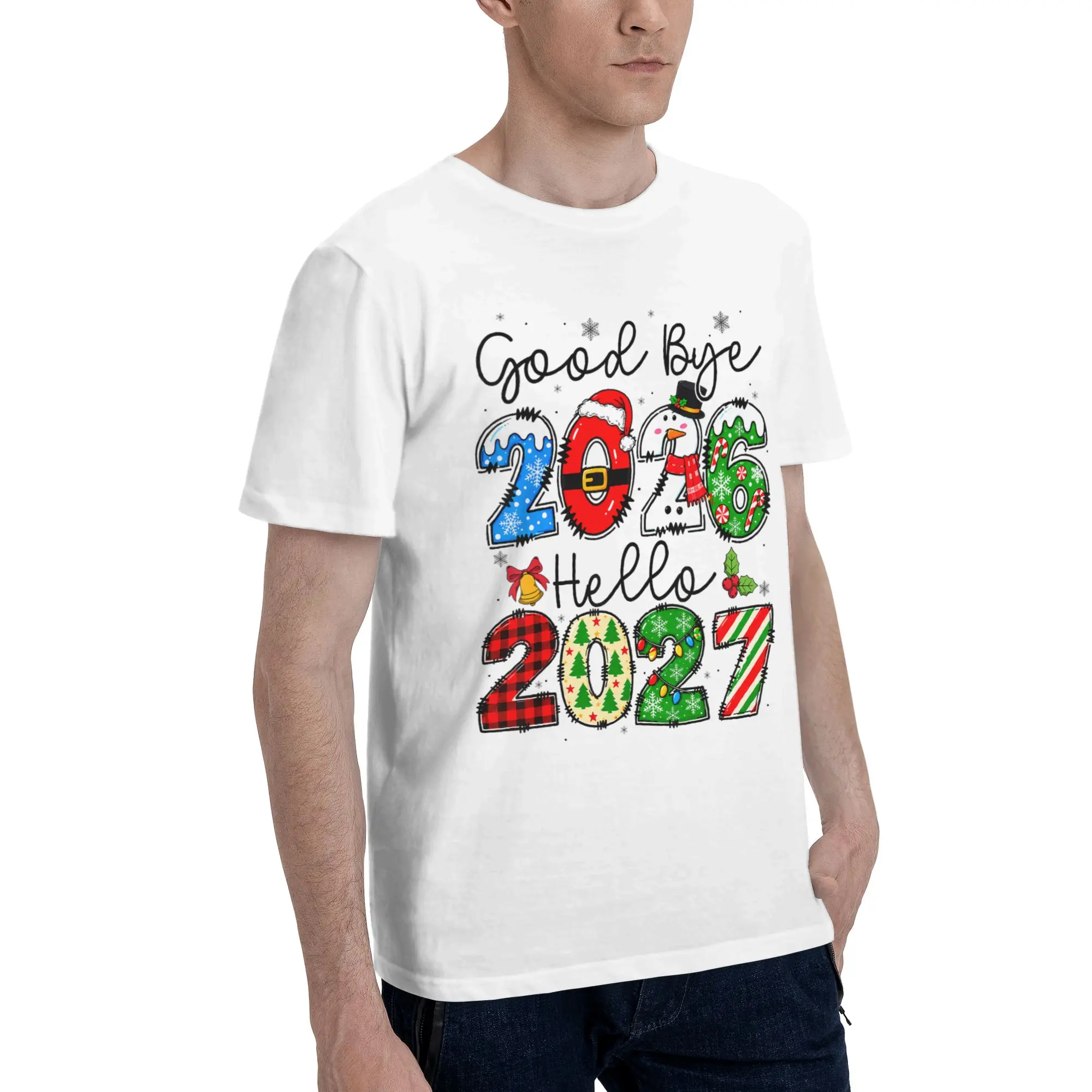 Men Women Good Bye 2026 Hello 2027 Shirt Pure Cotton Fashion T-Shirt  Clothing Outfits
