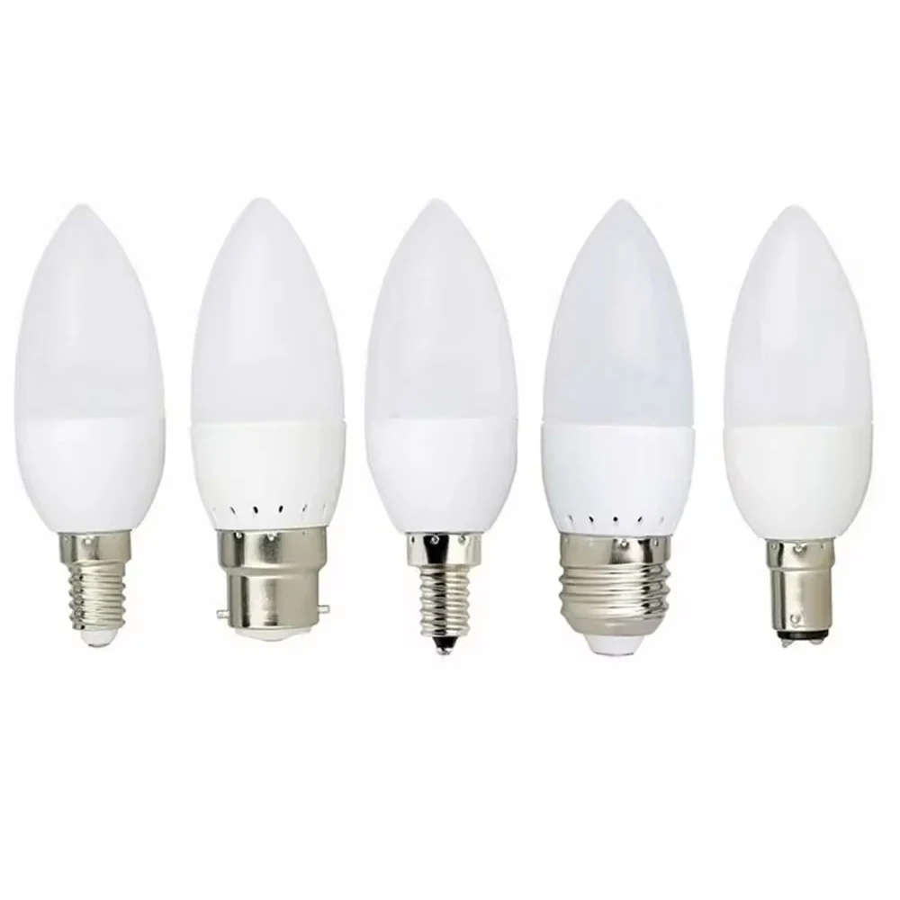 

2pcs LED Candle Light Bulb E14 E12 E27 B22 B15 3W Flame Lamp Cool/Warm/Neutral White 2835 SMD Energy Saving Light for Home 220V