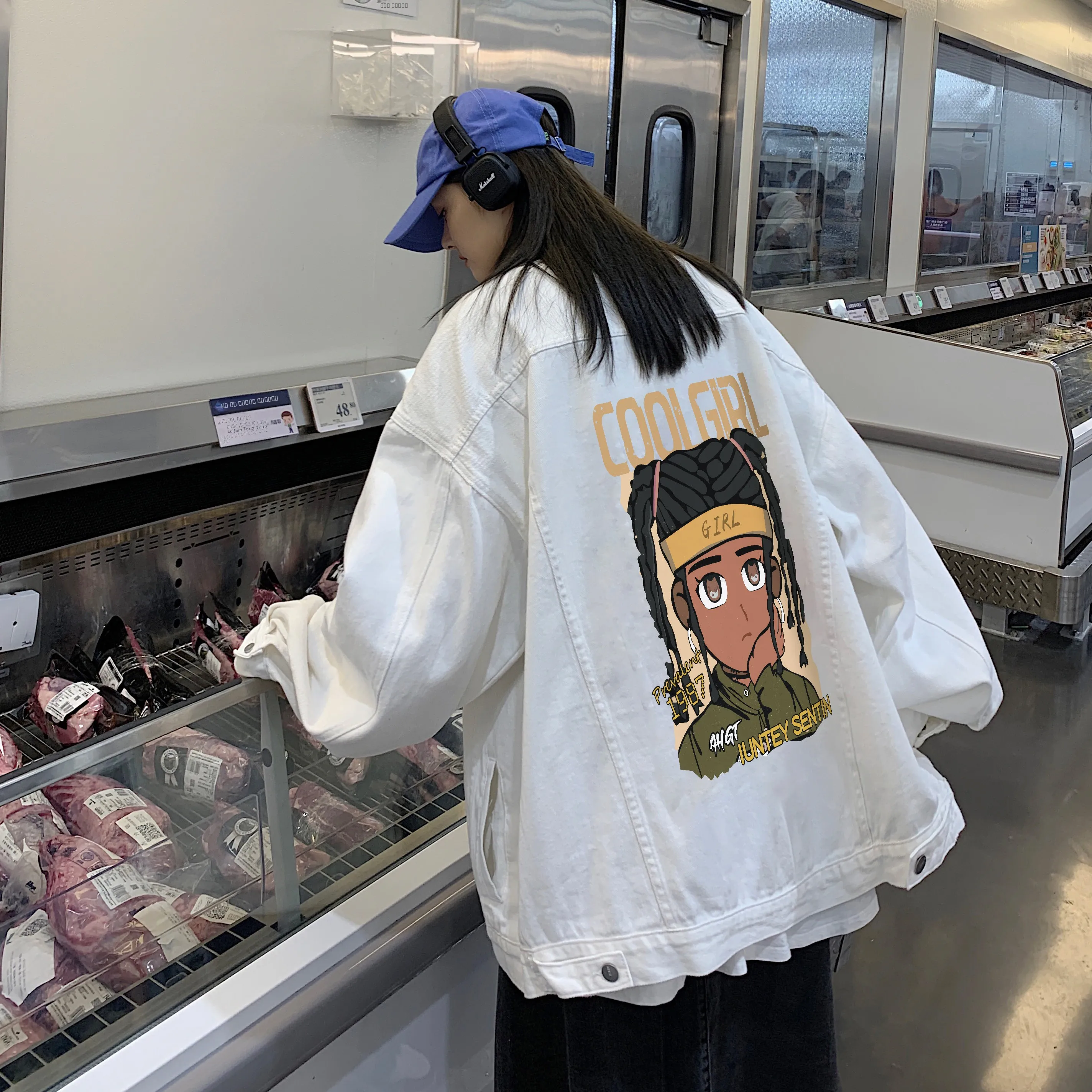 

American High Street Vibe Retro Waed Denim Jaet Loose Fit Spring Autumn Sle for Men Trendy Brand Youthful Casual Wear