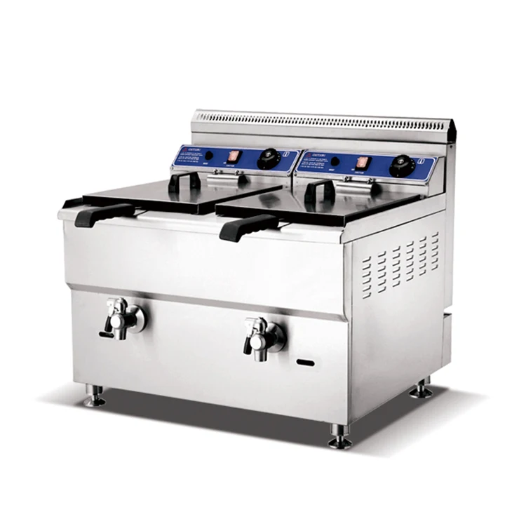 

Factory Wholesale 2*17L Fryer Machine Commercial Gas 2 Tank Deep Fryer With Tap