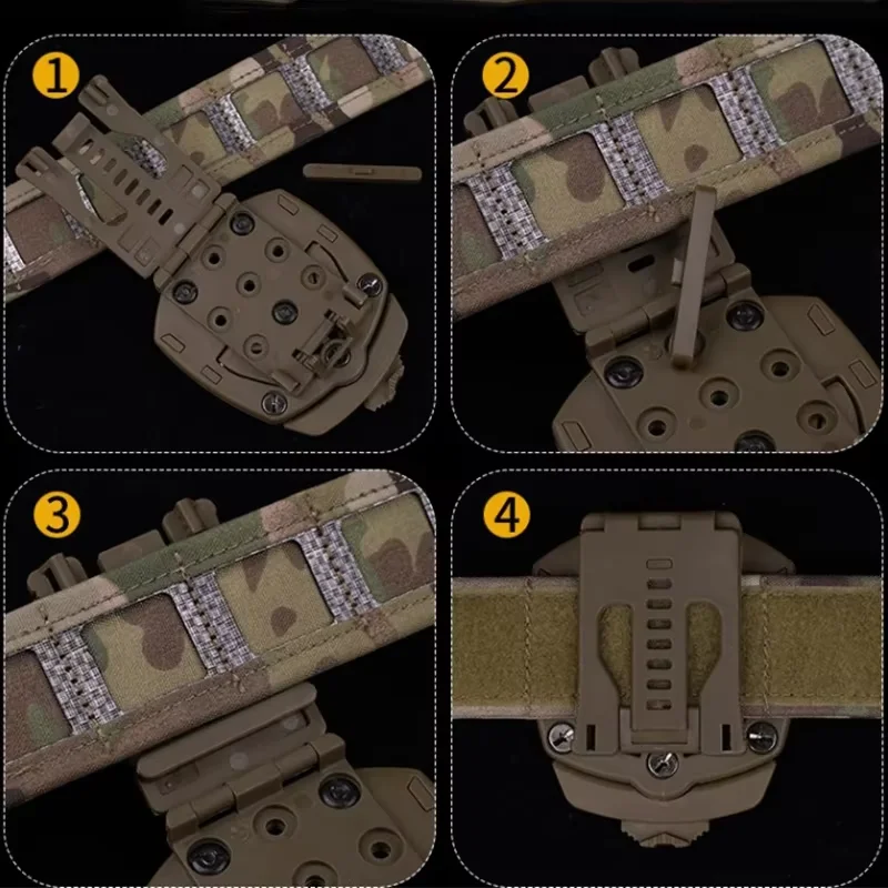 Adaptateur pour étui de chasse, Base d'adaptateur pour étui rotatif à 360 degrés, peut être installé sur les bandes tactiques et les sangles