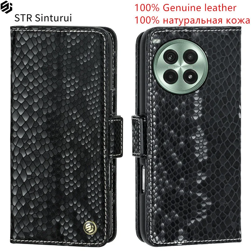 

STR 100% Genuine relief pattern leather card Slot Wallet Cover For OnePlus Ace 3 2 Pro 3V 2V Flip Fall prevention phone Case