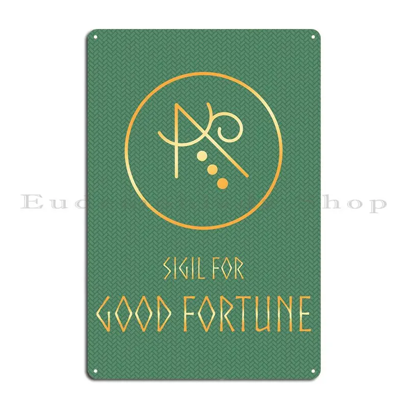 Good Fortune Sigil Metal Sign Poster Garage Wall Decor Wall Decor Design Club Tin Sign Poster