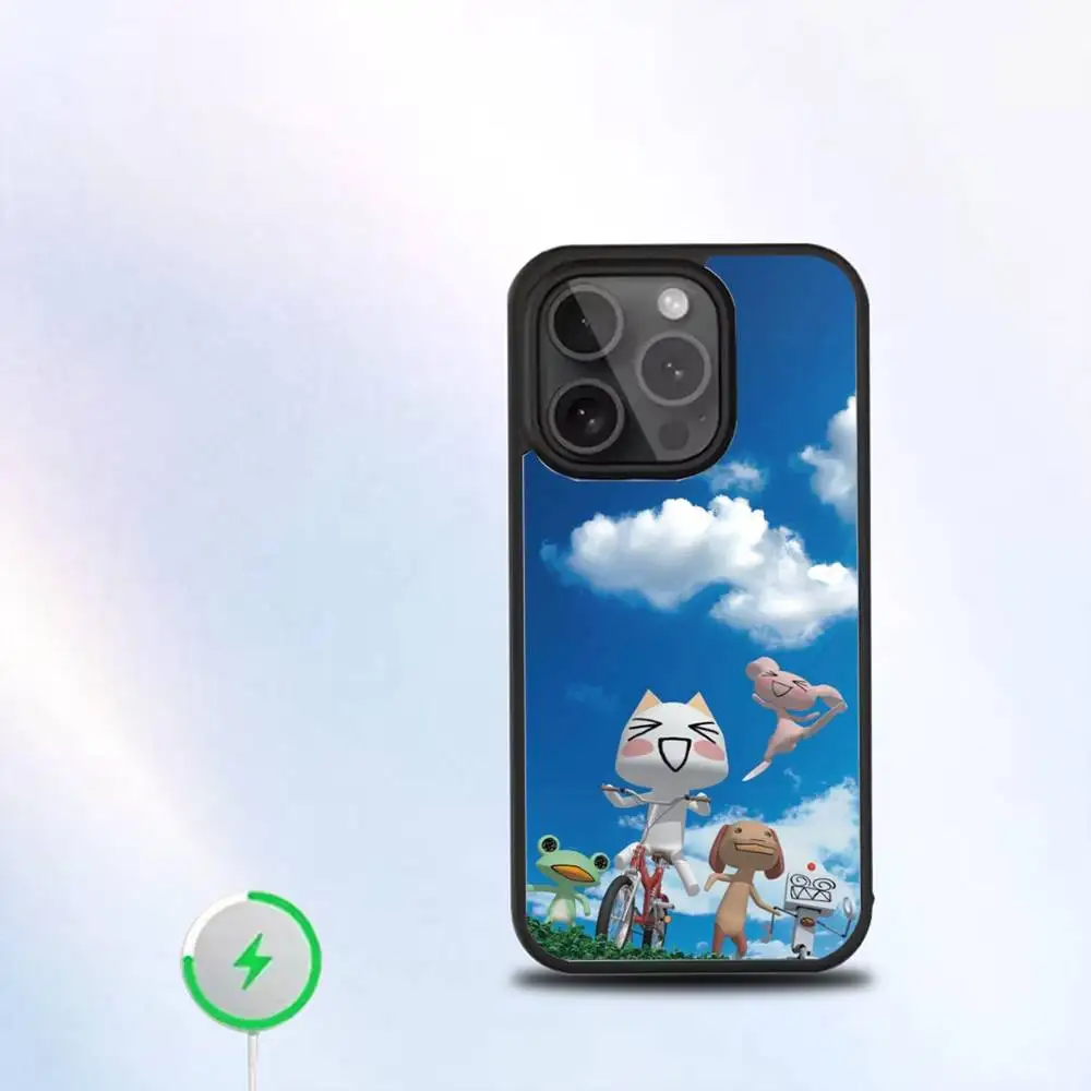 INS Cute Toro Inoue Cat Phone Case For iPhone 16,15,14,13,12,11,Pro,Max,Plus,Mini,SE New Magsafe Magnetic Wireless Charging