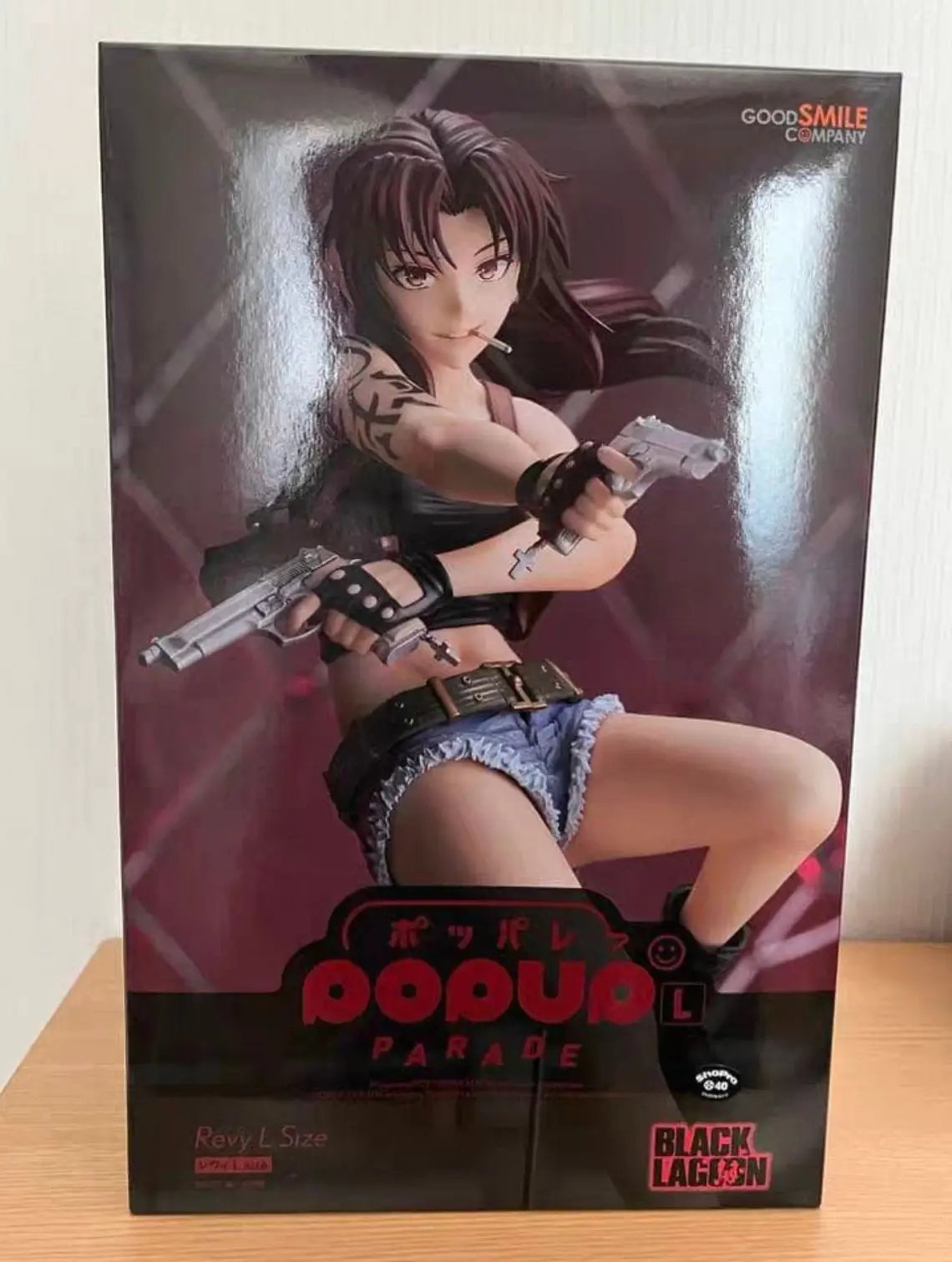Figura de acción original de Anime Black Lagoon Revy Pop Up Parade, tamaño L, modelo de PVC, colección de figuras, muñeca, regalo