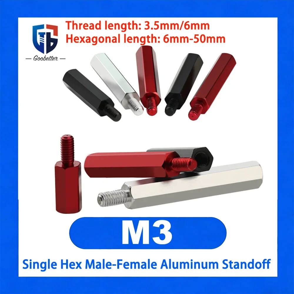 M3 Series Single Hex Male-Female Aluminum Standoff Internal External Thread Pillar Isolation Spacer Column For Model & Machinery