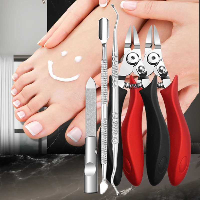 4Pcs Toenail Clippers Set for Ingrown Thick Toenails Nail Clippers Set Professional Heavy Duty Toenail Clippers