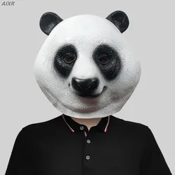Cute Giant Panda Head Set Animal Mask Masquerade Ball Funny Latex Head Set Halloween Party Performance Props Led Mask Full Face