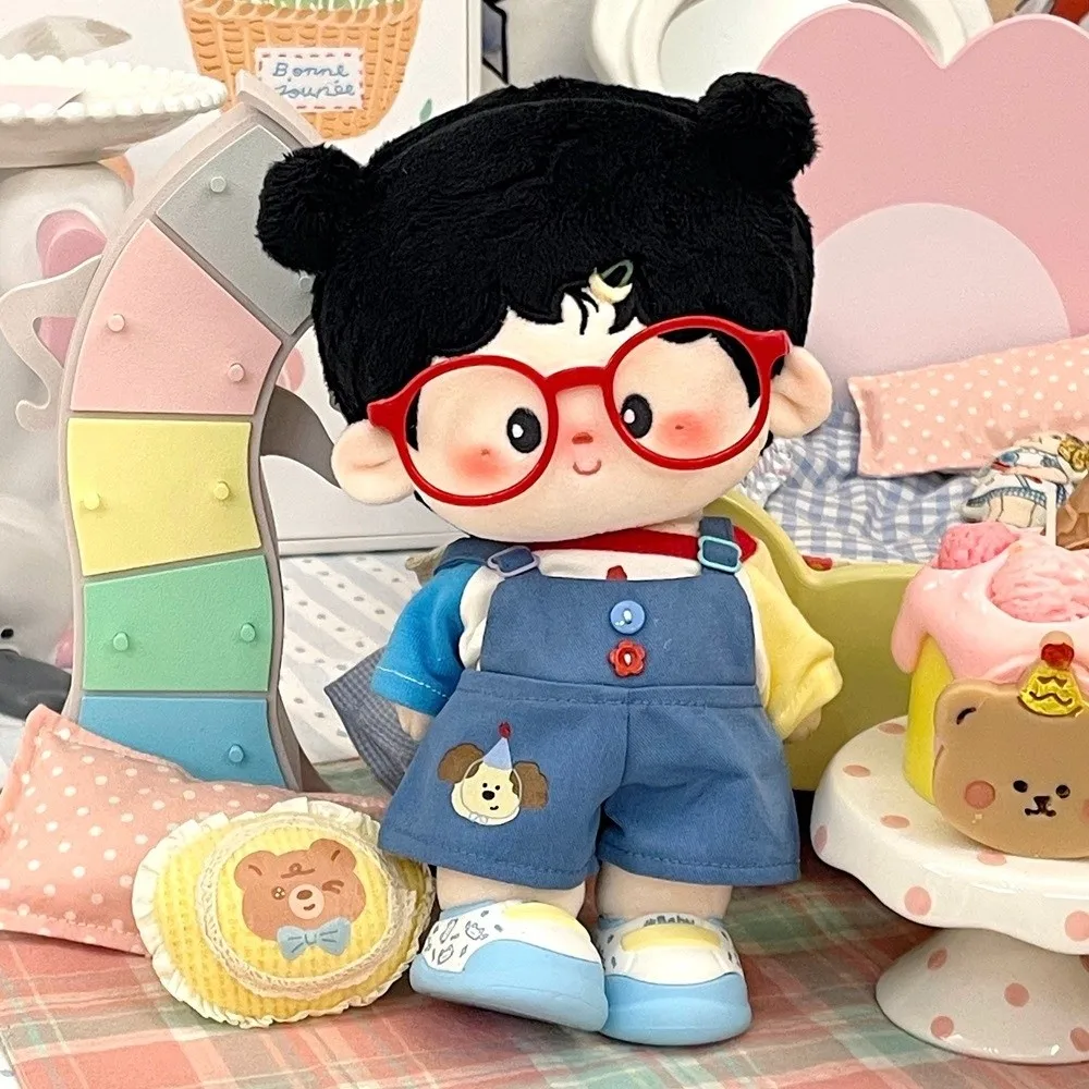 

1 set Strap Pants Set 10/20cm Cotton Doll Clothes Cartoon Pattern Fashion 20cm Cotton Doll's Clothes Mini Outfit
