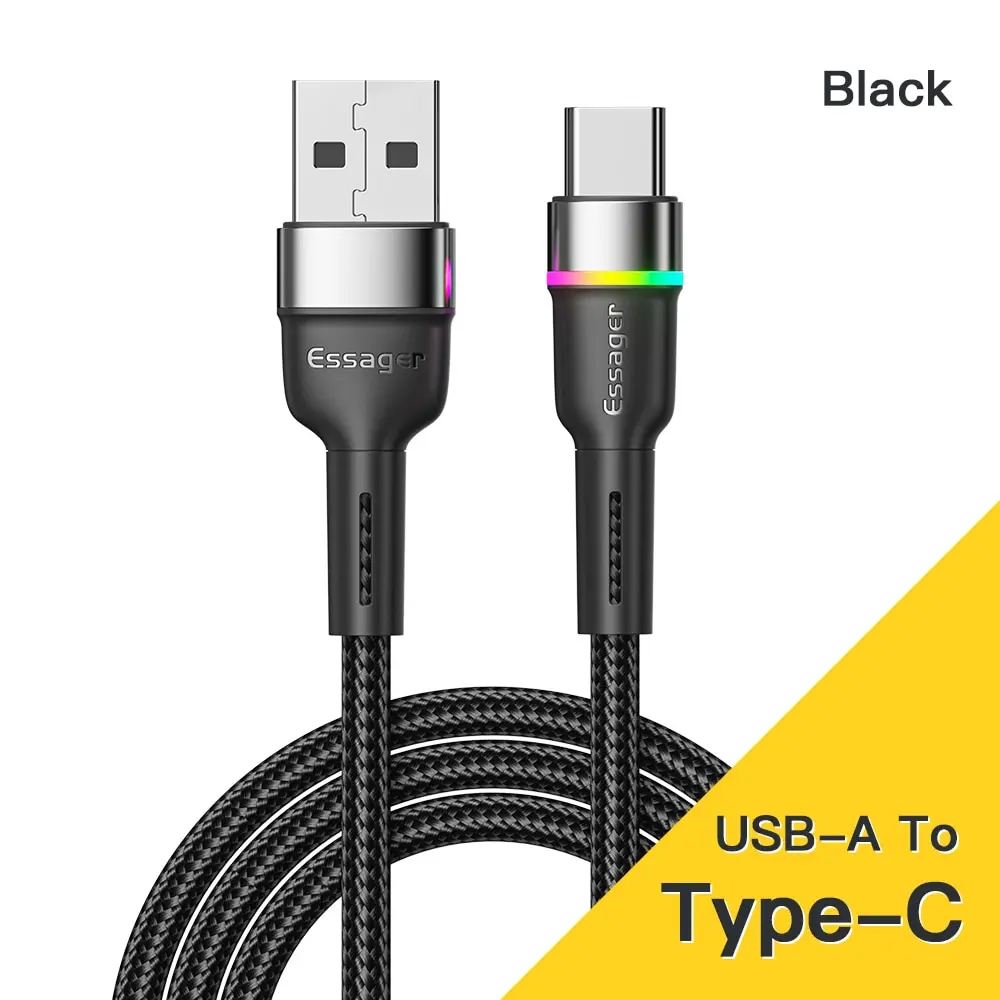 Essager 3a usb typ c kabel handy ladegerät schnell ladekabel für xiaomi 11 12 poco f3 realme huawei oneplus daten wir