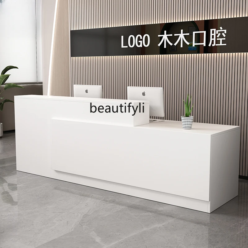 Company Reception Desk Bar Counter Beauty Salon Clothing Store Hotel Imitation Marble Consulting Counter