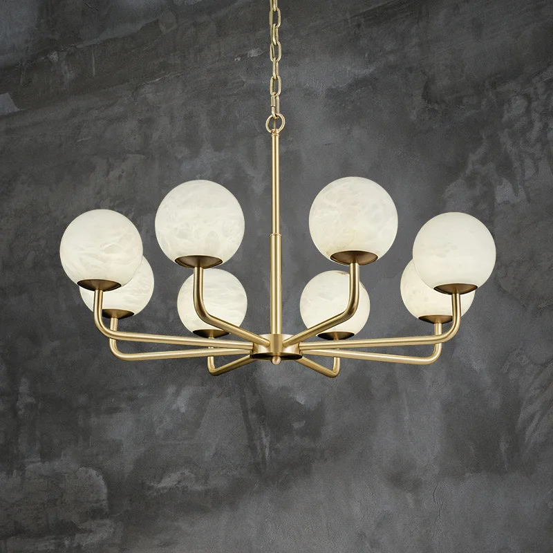 

Cross-border new Chinese modern marble chandelier Nordic designer creative living room dining room bedroom study