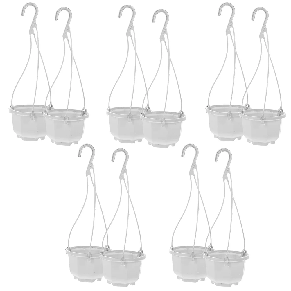 24 Sets Balcony Plant Basket Potted Succulents Flower Pots Plastic Hanging for Plants