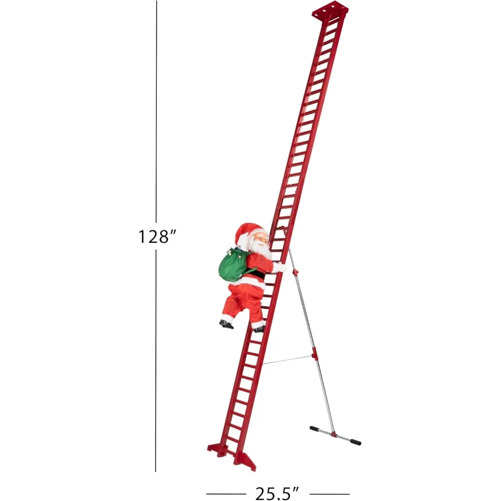 Mr. Christmas Musical Animated Outdoor Climbing Santa Christmas Decoration, 10 Foot