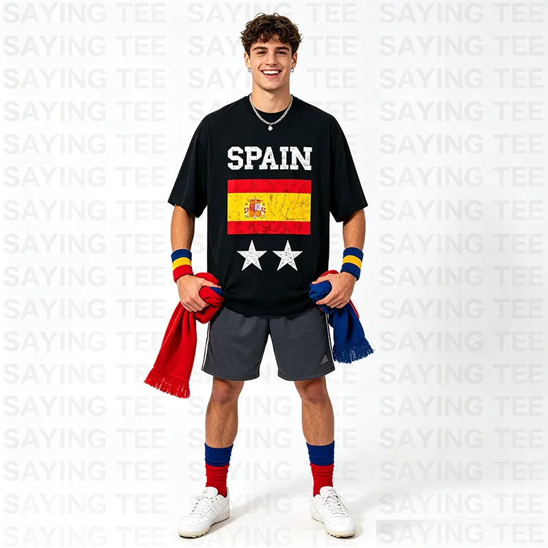 Spanien Spanische Flagge Spanien Urlaub Espanol Espana Spanier T-Shirt Y2k 2026 Fußball Spiel Spieltag Champion Grafik-T-Shirt – Detail 9