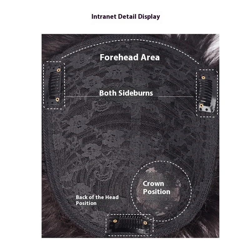 남성용 짧은 인모 탑피스, 남성 인모 가발, 흰머리 커버, 볼륨 추가, 크라운 헤어 교체 패치, 합성