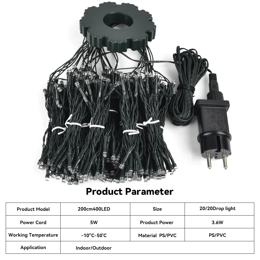 LED Christmas Tree Lights Waterfall Light String Topper Memory Twinkle Garden Holiday Lighting Christmas Decor Atmosphere Lamp