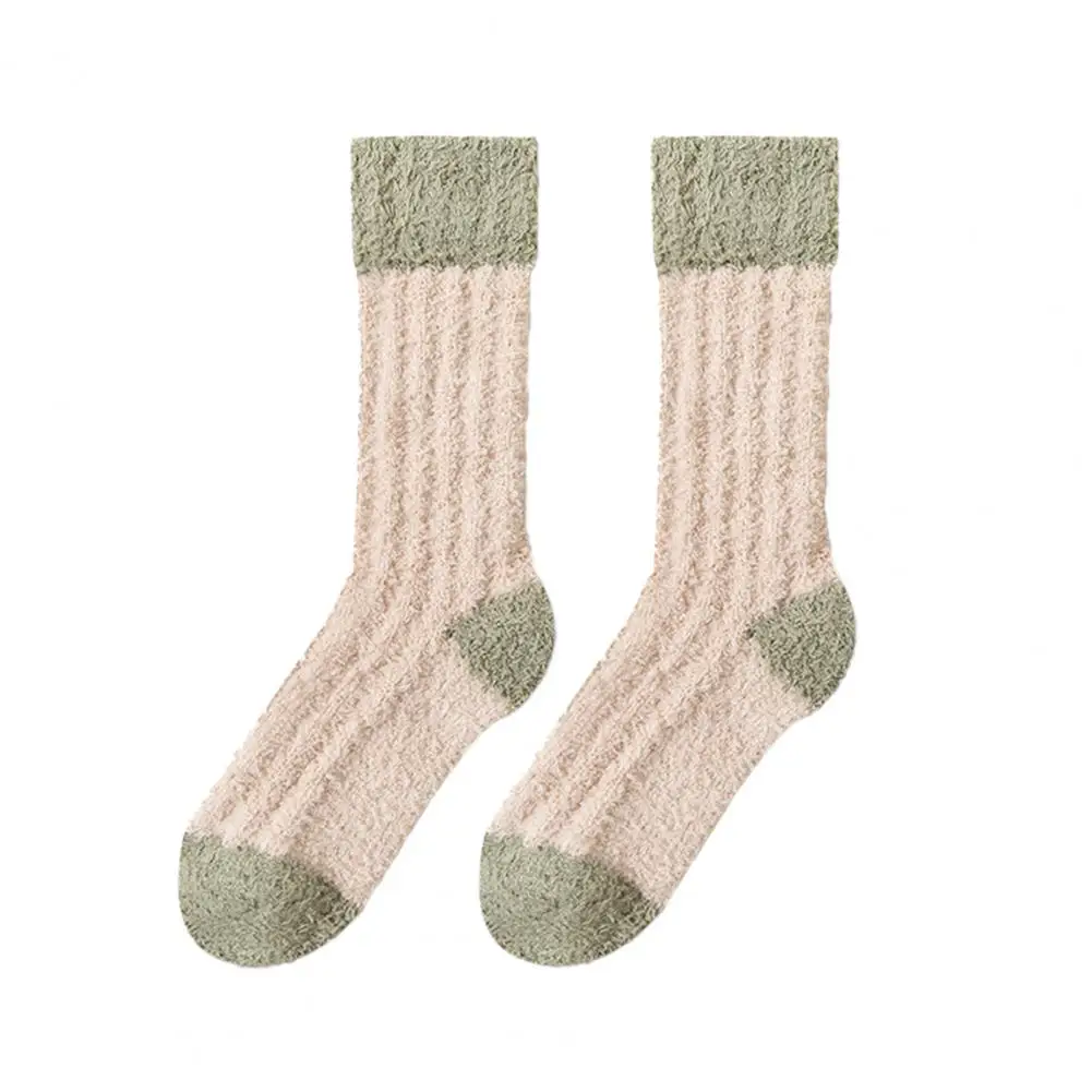 

Autumn Winter Socks Home Sleeping Socks Cozy Women's Coral Velvet Mid-calf Socks for Autumn Winter Soft Fleece Slipper for Home