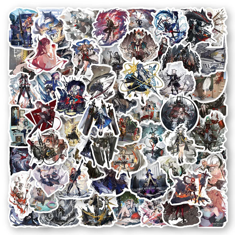 10/30/60PCS Anime Game Arknights Stickers Cool Graffiti Decals PVC DIY Laptop Phone Guitar Luggage Fridge Sticker Kids Toy Gift