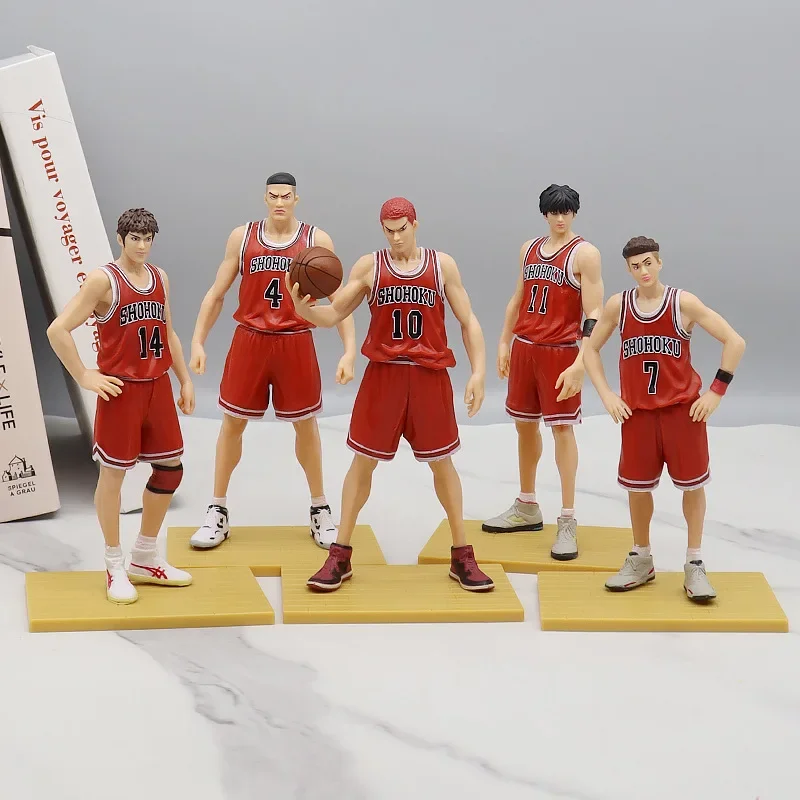 17cm 5pcs Figure Toys Sakuragi Hanamichi Basketball Player Hisashi Kaede Rukawa Akagi Mitsui Takenori PVC Model Brithday Gift