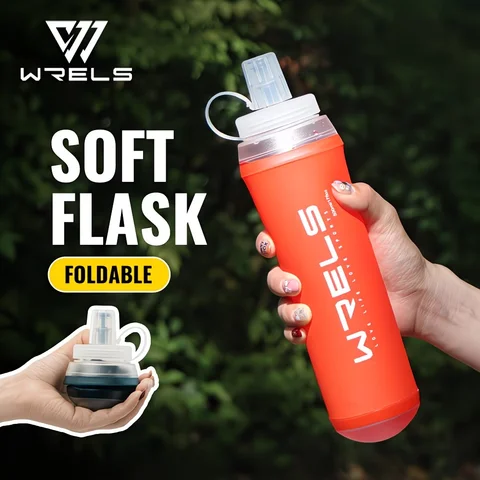 WRELS Portable Sports Water Bottle Outdoor Running Cycling Hydration Soft Flask Drink TPU BPA Free Fitness Marathon Water Bottle