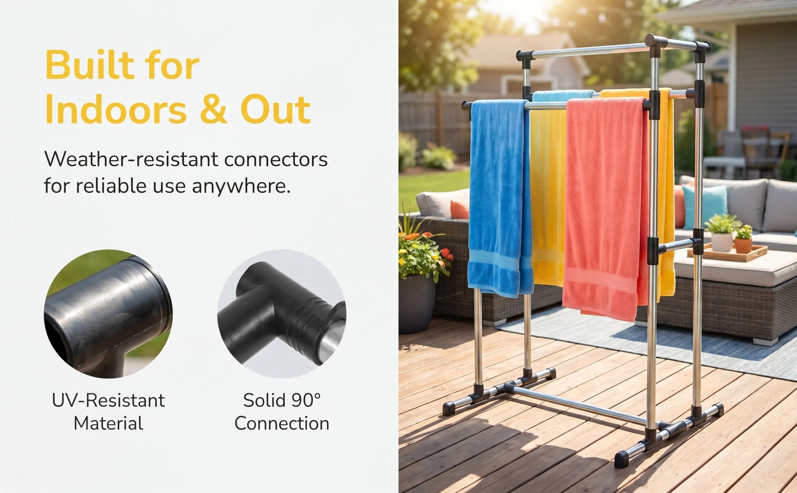 2 Pcs Clothes Drying Rack Connector Replacement Right Angle Bedroom Joints Connectors