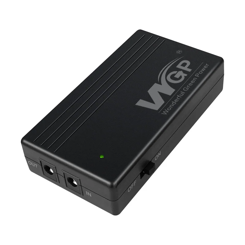 WGP Mini UPS DC مصدر طاقة غير منقطع محمول 18650 بطارية احتياطية 12 فولت 2A راوتر مزدوج مودم واي فاي 220 فولت مع شحن