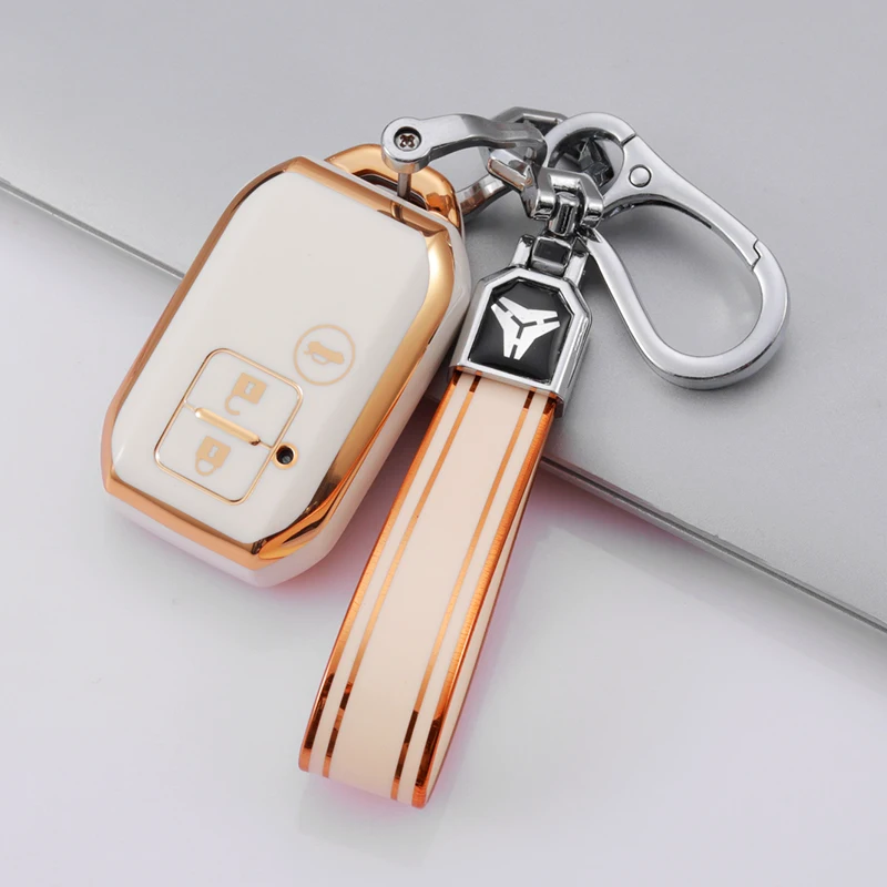 2/3/4 Buttons Auto Shell Fob Holder For Suzuki Swift Ignis Ertiga Wagon R Monopoly TPU Car Remote Key Cover Case Keychain