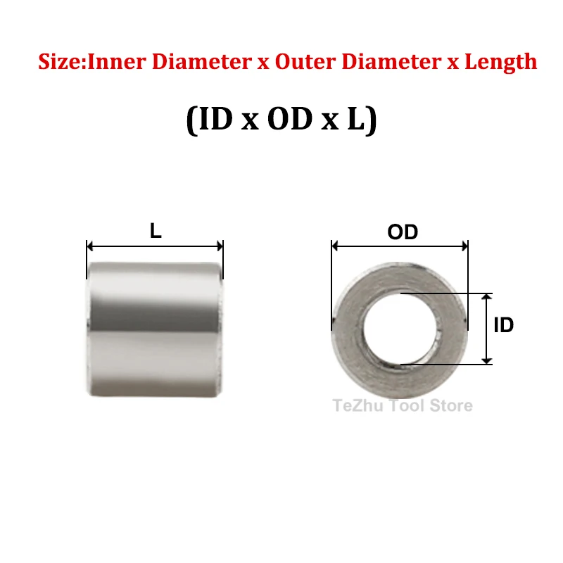 Bushing Washer Gasket 304 Stainless Steel M5 M6 M7 M8 M9 M10 M11-M13 Thickening Unthreaded Round Hollow Standoff Spacer Sleeve