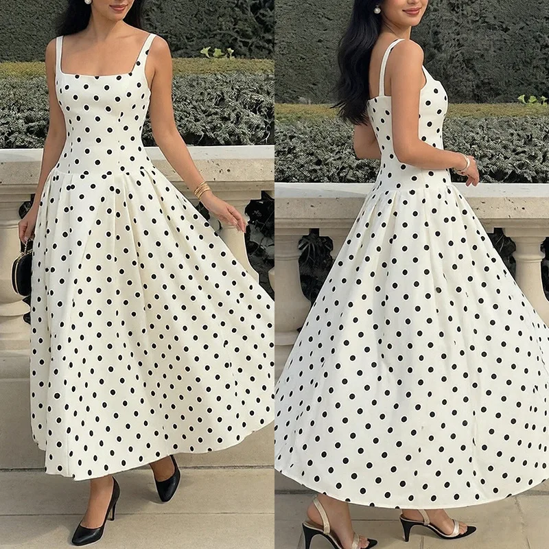 2026 Autumn. Women's New Fashion Clothes Elegant Random Smart Fit Polka Dot. Slip Clothes Summer Maxi Dress Sexy Clothing Y2k、