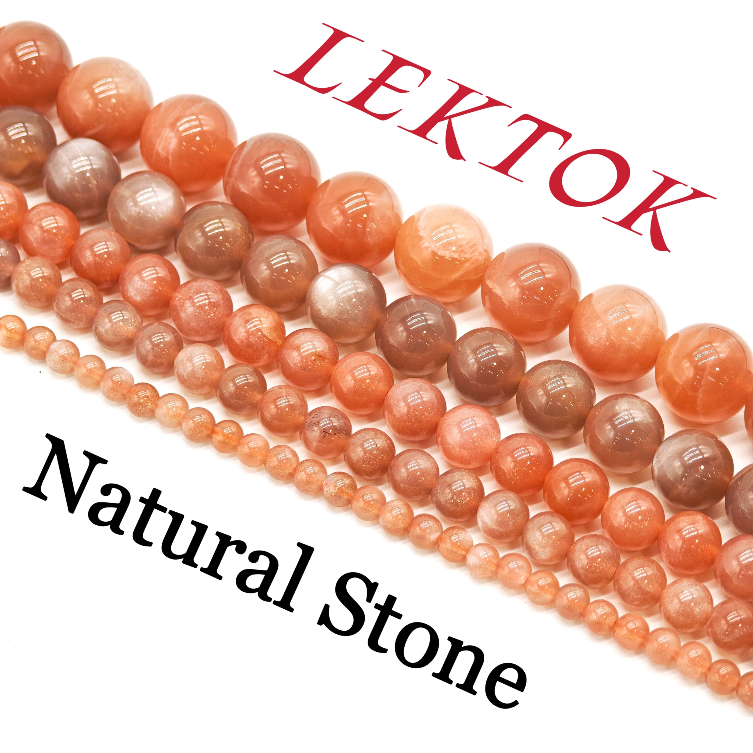 

Wholesale large quantities of 4 - 12mm natural sunstone beads. AAA - grade healing crystal gemstones for DIY jewelry.