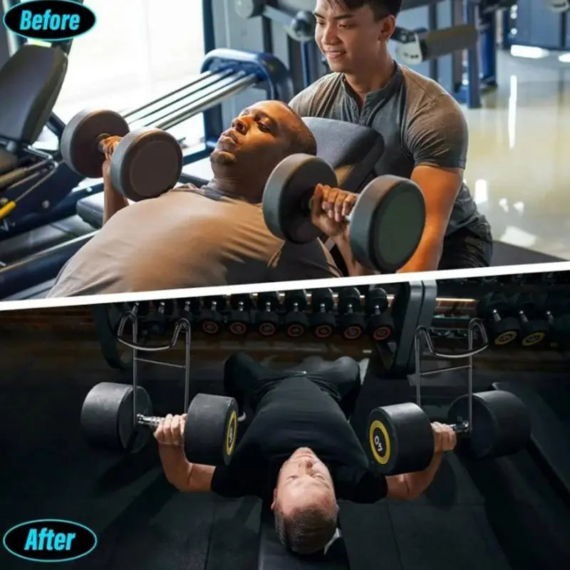 2PCS/Set Dumbbell Spotter Hooks Hold Up Hangers Heavy Power Dumbbells Rack Attachments for Dumbbell Bench Press Chest & Shoulder - view 3