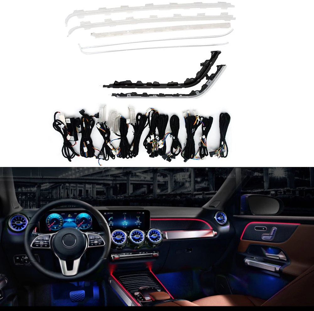 

ICarsin 64 Colors Auto Interior Ambient Lighting 4D Rotating Tweeter Door Speaker Cover For Mercedes Benz GLB W247