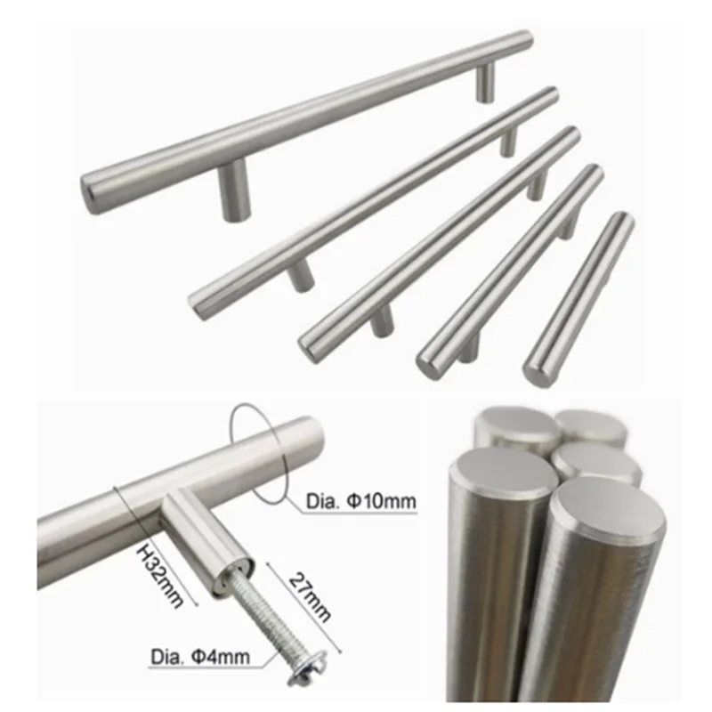 أسود ذهبي فضي مقبض الباب دولاب مقبض الأثاث مكتب درج سحب 50 مللي متر-500 مللي متر نحى الفولاذ المقاوم للصدأ المطبخ مقبض