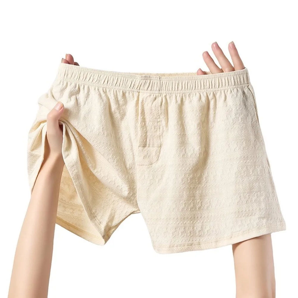 

Men's Boxer Shorts Underwear Solid Loose Male Underpants Arrow Pants Homewear Flat Corner Panties Stretch Underpants