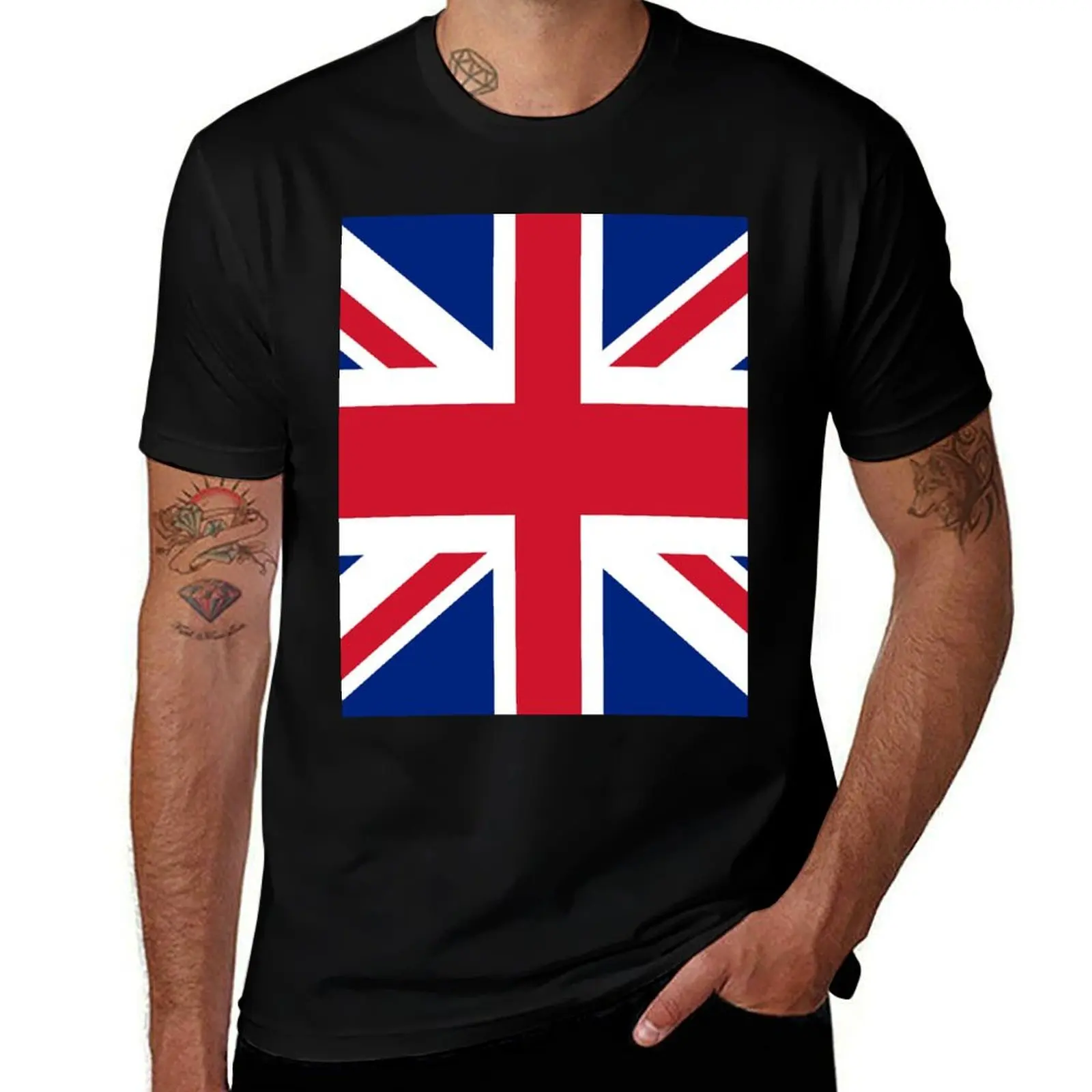 United Kingdom Flag - Union Jack Sticker Sheet T-Shirt Fashion Casual Short Sleeve Top T-Shirt