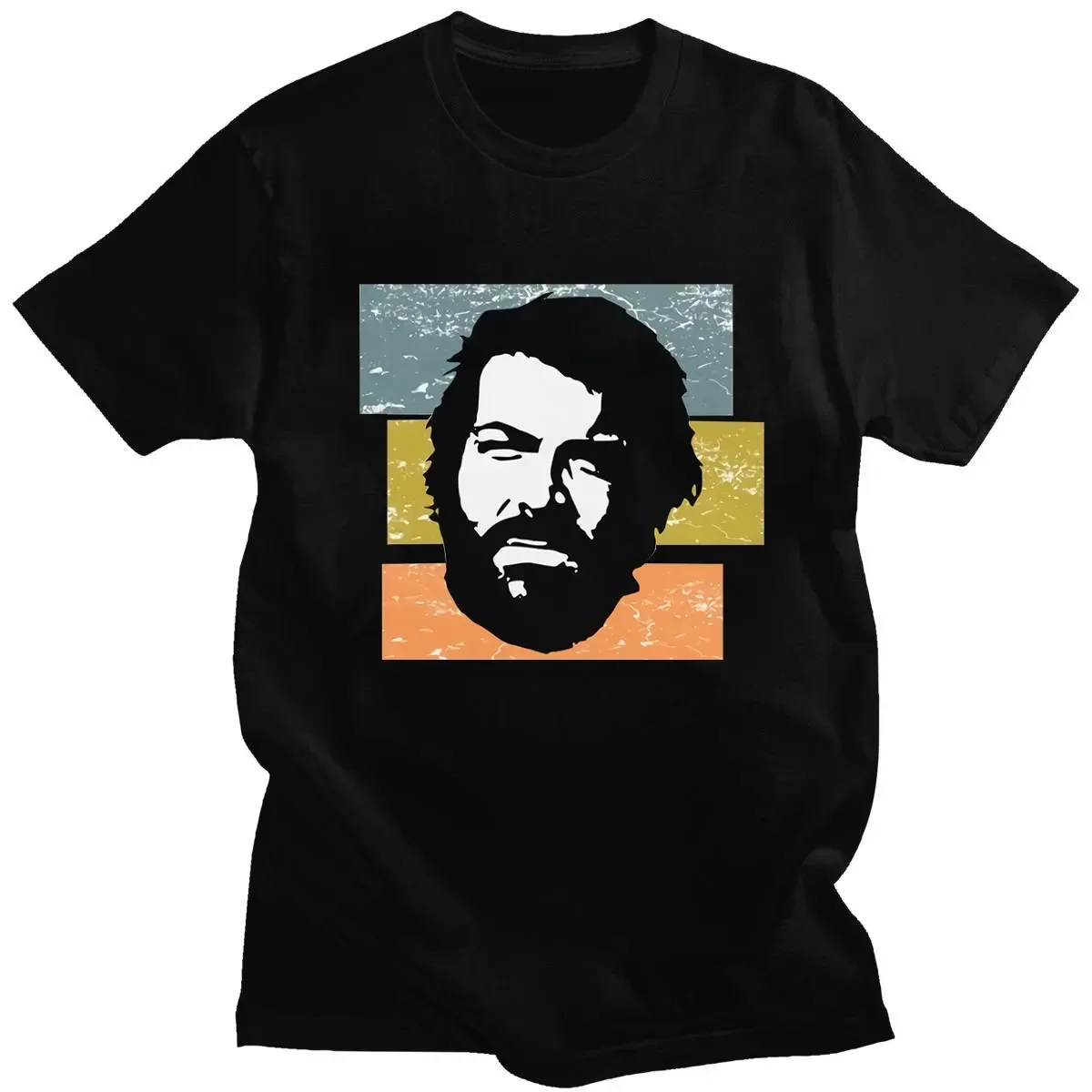 Hot Sale Handsome Mens rro Bud Spencer Cotton  O-Neck Short Sleeve Popular  Cotton Tops Travel Tees