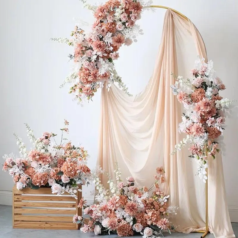 Wedding Arch Artificial Flower Yarn Background Decoration Party Floral Arrangement