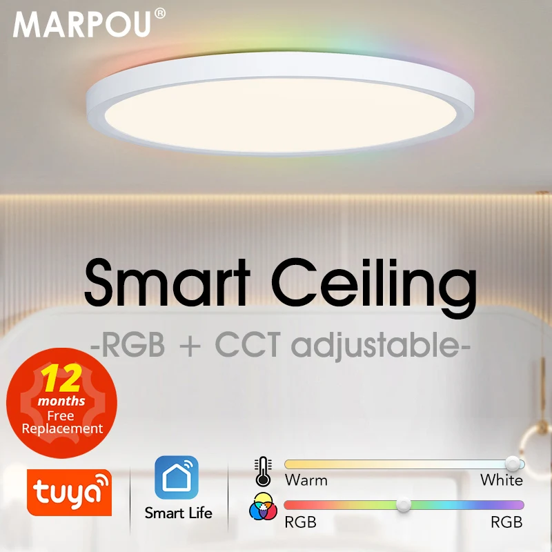 MARPOU TUYA Ceiling lamps Led ceiling light Modern RGB APP Voice Control Alexa Google Smart lamp Led lights for room Bedroom